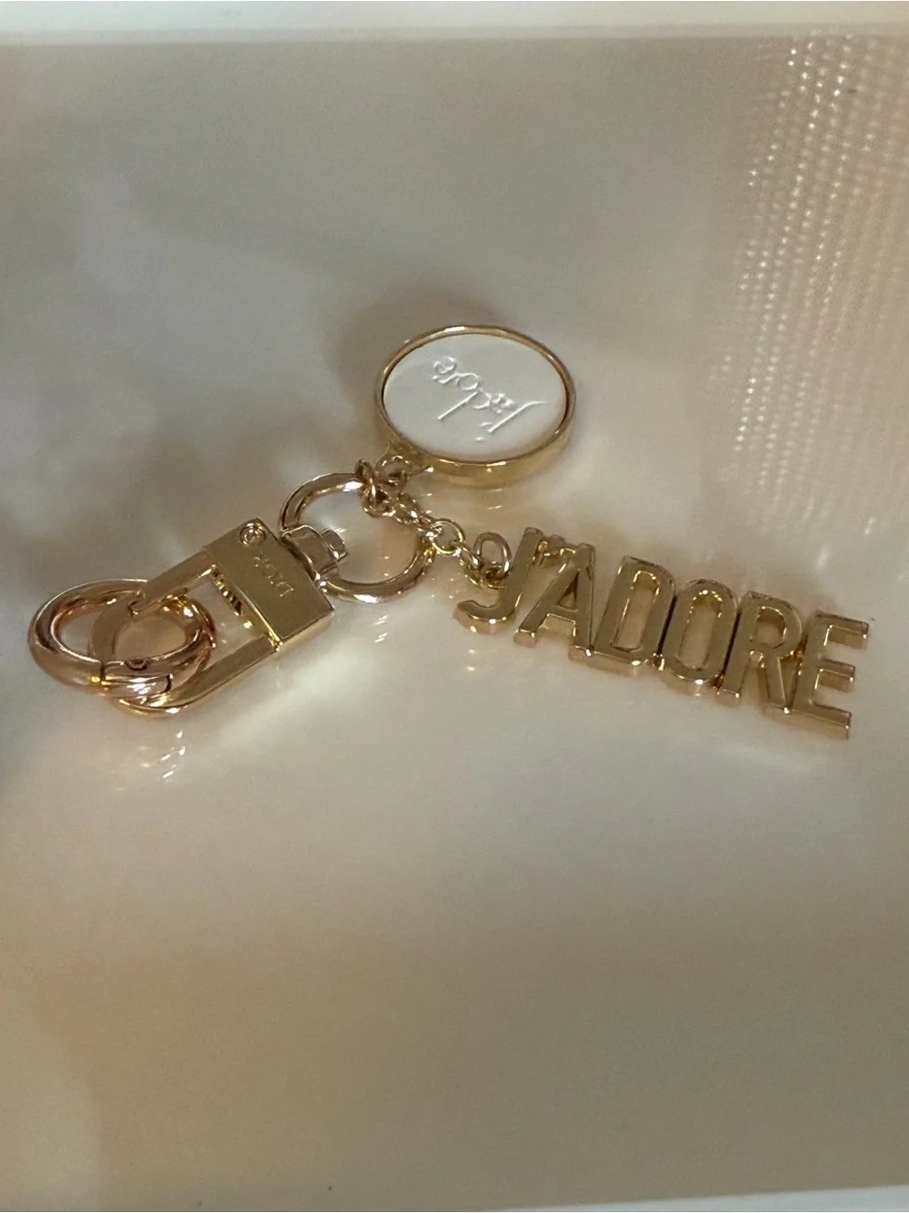 Dior J’Adore Gold-Tone Logo Keychain Charm